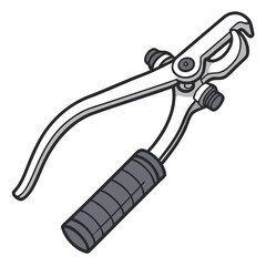 Naklejka premium Illustration of a pair of metal wire cutters with grey rubber handles Keywords: wire cutters, pliers, tool, cutting tool, hardware, equipment, construction, repair, maintenance, illustration