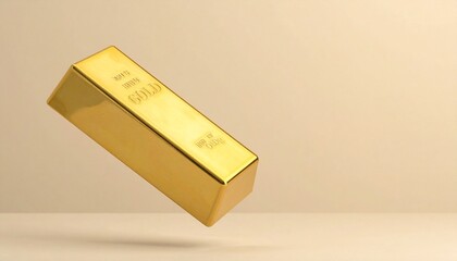 A single gold bar with beveled edges