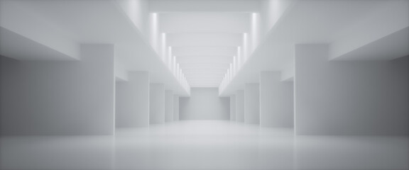 Abstract Futuristic empty floor and room Sci-Fi Corridor With light for showcase,room,interior,display products.Modern Future cement floor and wall background technology interior concept.3d render