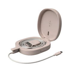 Portable charger with cable isolated on transparent background, power bank device