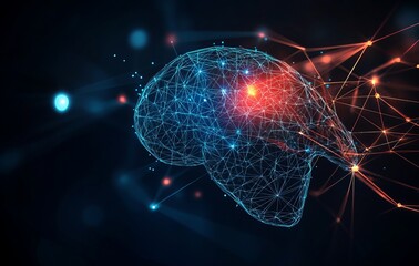 Abstract brain, digital connections