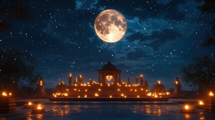 Naklejka premium Banner design for diwali festival and podium,Diwali light decoration candle with fireworks,Stage,Product display Showcase design sparkle background,Deepavali,Dipavali,3D podium illustration.