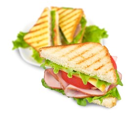 Tasty fresh club sandwich on plate