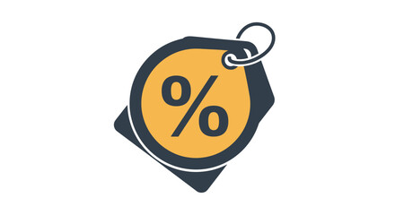 Sale discount percent tag vector icon. Special offer price label for shopping and retail. Promotion marketing symbol for business. Financial interest rate or commission concept.