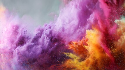 Fototapeta premium Colorful Holi Powder for Party And Festival. Rangoli colored powder explosion. Abstract colored background. Explosion of colored smoke. 