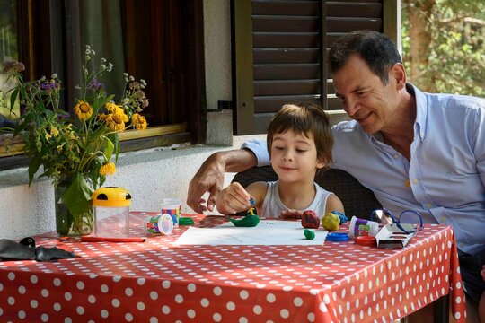 Family Fun: Dad and Son with Playdough