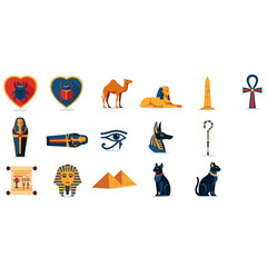 Ancient Egyptian Symbols and Icons Representing Culture and History.