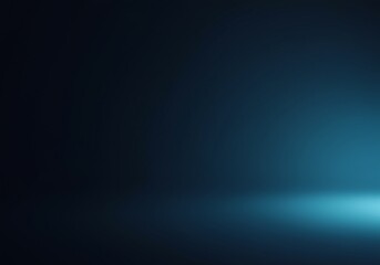 Fototapeta premium Minimalist dark blue studio with a glowing spotlight on the floor for a modern product presentation