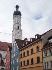 Fototapeta premium Germany, Bavaria, Munich, Neschwanstein Castle, small town of Landsberg am Lech, autumn landscapes and city pictures. Town hall, park, surf, Oktoberfest.