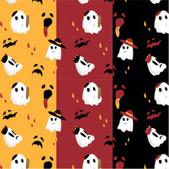 Funny Halloween Ghost Pattern Set.eps