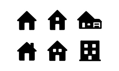 Minimalist house and building icons collection