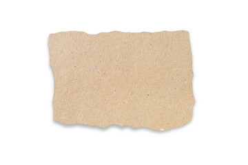 Torn brown paper piece isolated on transparent background, Ripped paper mockup template, Rip sheet with soft shadow, Ideal for text, messages, tags, Graphic design elements, PNG