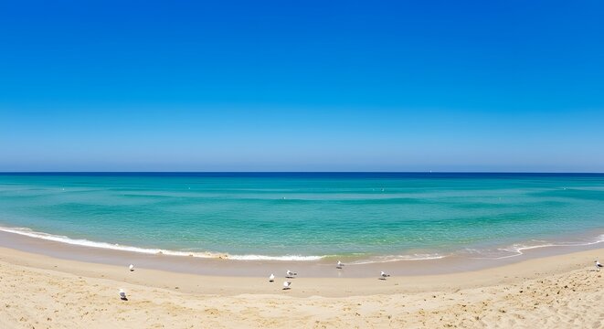 A panoramic Gulf coastline with turquoise water and sandy shores