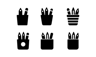 Minimalist pencil holder icons in different designs