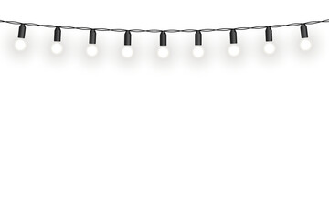 PNG Holiday light Christmas garland lamp led festive white gold bright electric shiny glow party ornament sparkle winter merry decoration illumination