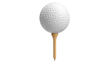 Perfectly poised golf ball ready for a powerful drive, symbolizing precision and the start of a great game