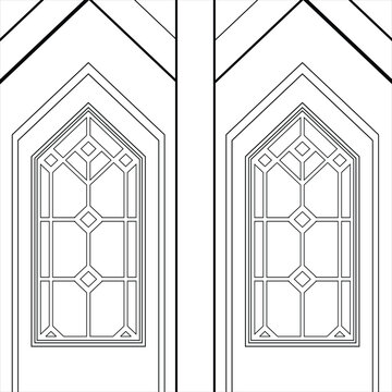 Window castle vintage vector