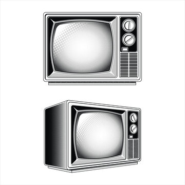 TV retro vintage vector