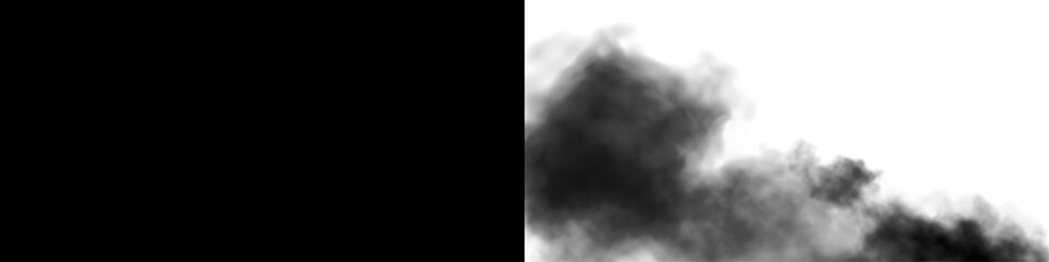 Black and white smoke overlay with soft texture, creating a dramatic visual effect, ideal for...