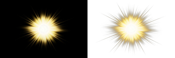 Bright glowing light burst overlay on black and white backgrounds, creating a stunning visual...