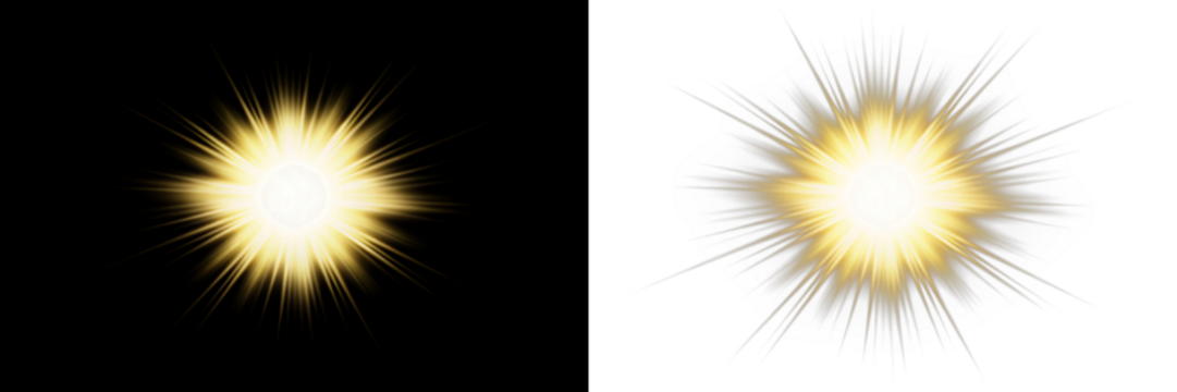 Bright glowing light burst overlay on black and white backgrounds, creating a stunning visual effect for design projects and enhancing creative compositions with vibrant energy