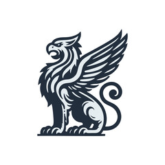 Naklejka premium Gryphon Vector Icon Illustration Logo Design