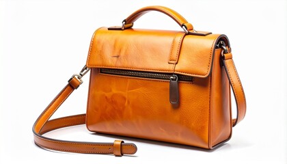 brown leather bag isolated