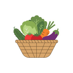 Basket of Fresh Vegetables - A Colorful and Healthy Harvest.
