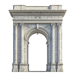 Obraz premium 3D front view illustration of Puerta del Sol Chile monument isolated on a white background.