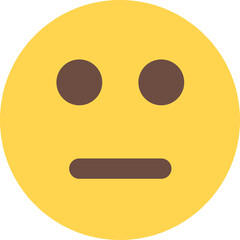 Fototapeta premium Neutral Face Emoticon Icon Yellow Circle Expression Graphic Design Simple Flat Icon Isolated On White Background With Transparent Background