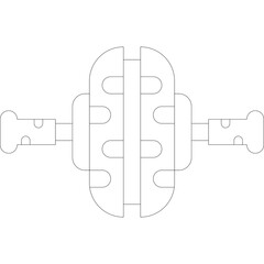 Abstract Outline Art Representing Gym and Fitness Motifs on a Clean White Background with Subtle Dot Delineations