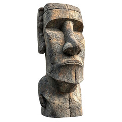 3D front view illustration of the Rapa Nui National Park Chile monument isolated on a white background.