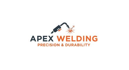 Professional Apex Welding logo showcases precision and durability with dynamic torch and sparks, embodying industrial excellence and robust craftsmanship.