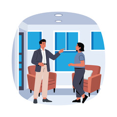 Smart home security inspection and monitoring system illustration