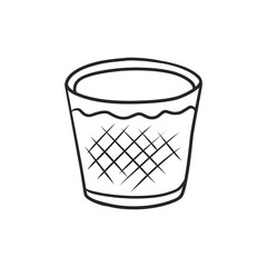 Hand-Drawn Trash Bin Doodle illustration