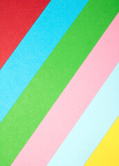 Fototapeta premium Simple Paper Card Primary Colour Lined Geometric Shapes in Multicolour Rainbow Calm Background