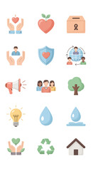 Charity and Donation Icons - A Collection of Symbols for Giving Back.