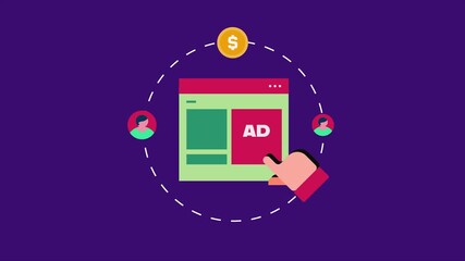 Business running website advertising campaign to turn audience into paying customers, Digital advertising strategy generating money for business.