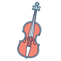 Elegant Fiddle An Artistic Depiction of the Timeless Violin with Striking Color Harmony