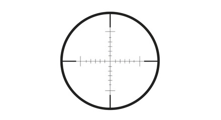 Rifle scope crosshairs with heatmap effect