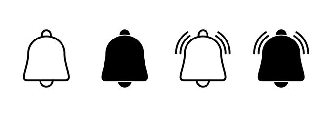 Bell icon vector. Notification sign and symbol for web site design
