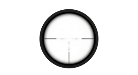Sniper scope reticle on black background