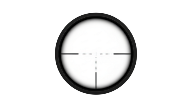 Sniper scope reticle on black background