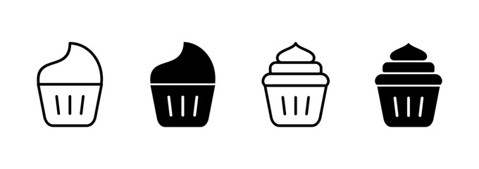 Cup cake icon vector. Cup cake sign and symbol