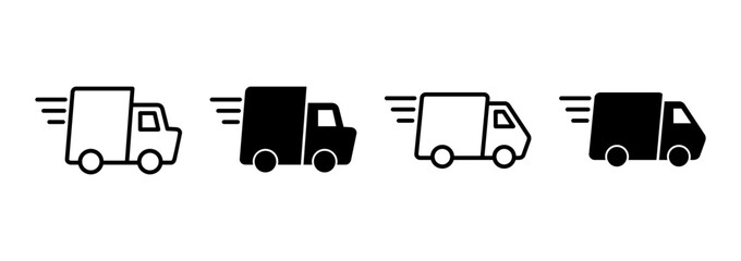Delivery truck icon vector. Delivery truck sign and symbol. Shipping fast delivery icon