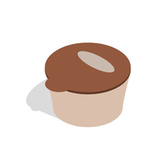 A Brown And Beige Circular Container With A Shadow On A Transparent Background