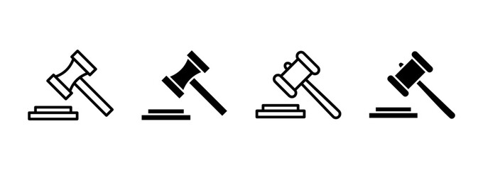 Gavel icon vector. judge gavel sign and symbol. law icon. auction hammer