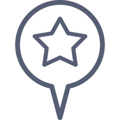 Obraz premium A Dark Blue Outline of a Star Inside a Location Pin Icon on a Transparent Background Representing a Favorite or Highlighted Place