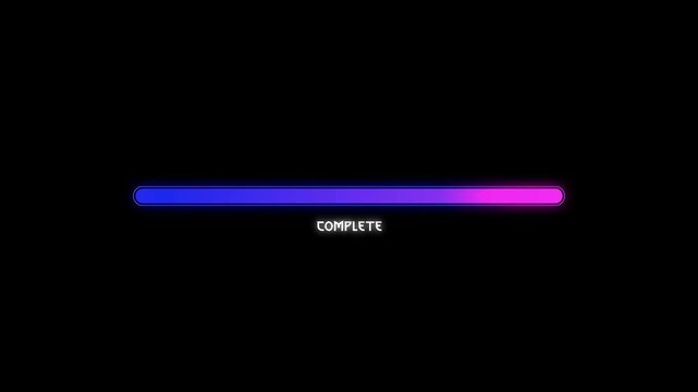 Modern Neon Loading Bar Animation UI &ndash; Futuristic Progress Bar for Tech Channel or Content Creator