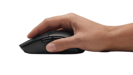 hand using a computer mouse. Isolated on transparent background, png